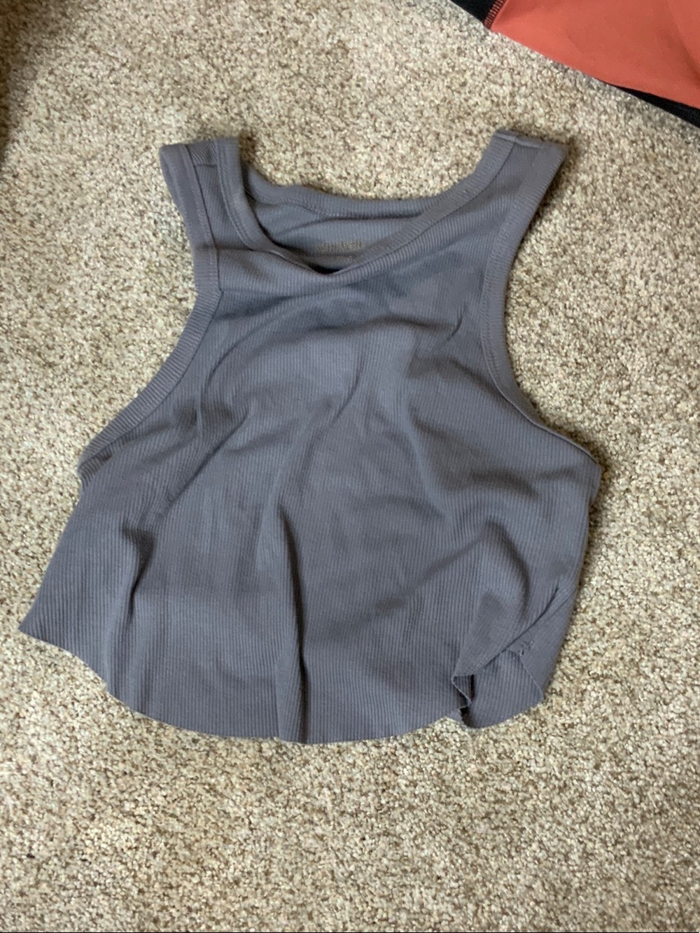 Women’s Sleeveless Ribbed Crop Tank Top - Gray